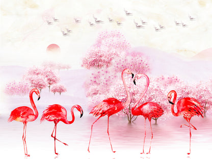 Flemingo Birds Watercolor Painting Print 100% Australian Made
