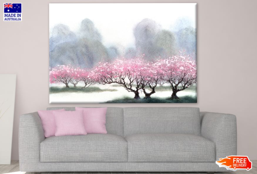 Blossom Trees Watercolor Painting Print 100% Australian Made