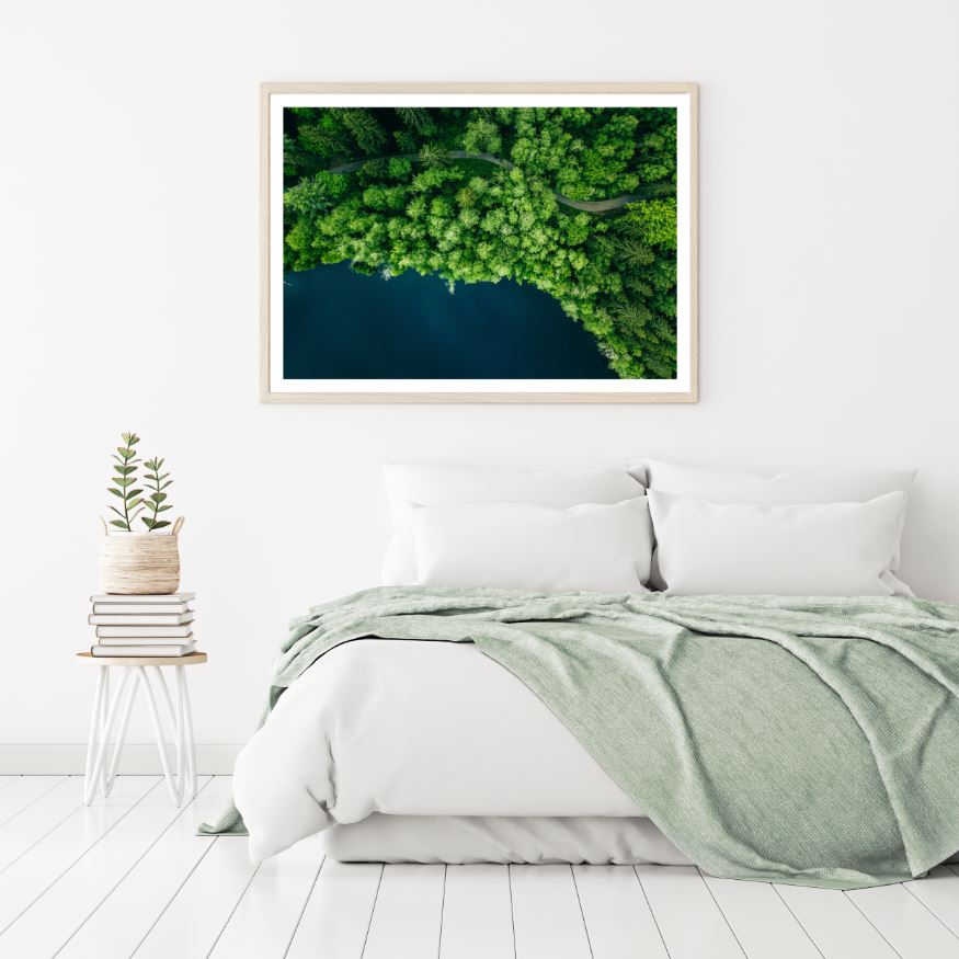 Forest & Road Aerial View Scenery Photograph Home Decor Premium Quality Poster Print Choose Your Sizes