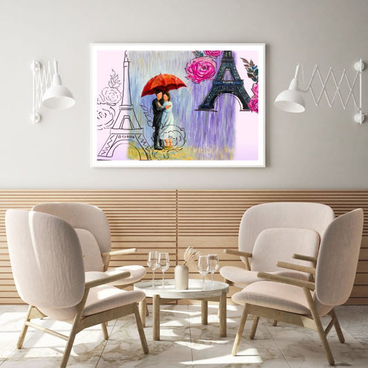 Couple & Eiffel Tower Watercolor Home Decor Premium Quality Poster Print Choose Your Sizes