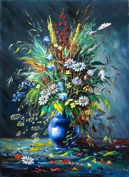 Colorful Flower Vase Watercolor Painting Print 100% Australian Made