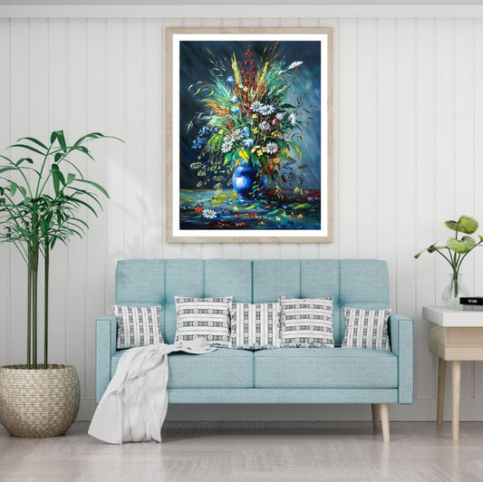 Colorful Flower Vase Oil Painting Home Decor Premium Quality Poster Print Choose Your Sizes