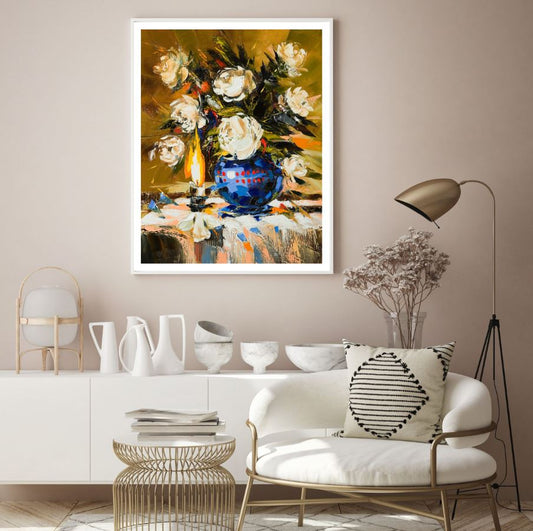Colorful Flower Vase Oil Painting Home Decor Premium Quality Poster Print Choose Your Sizes
