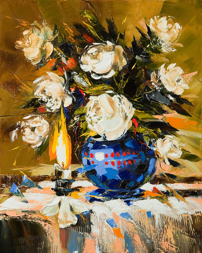 Flower Vase & Candle Watercolor Painting Print 100% Australian Made
