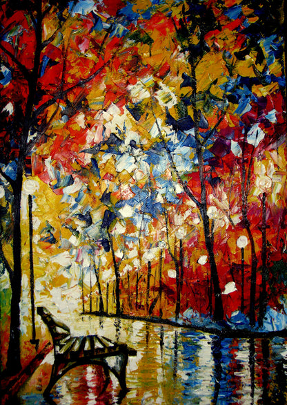 City Street Oil Painting Home Decor Premium Quality Poster Print Choose Your Sizes