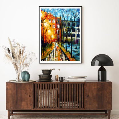 City Street Oil Painting Home Decor Premium Quality Poster Print Choose Your Sizes