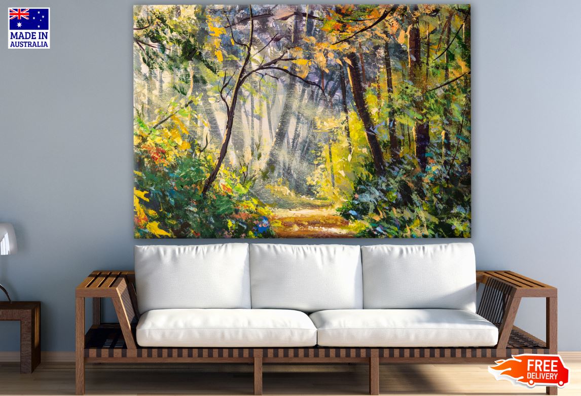 Colorful Forest Watercolor Painting Print 100% Australian Made