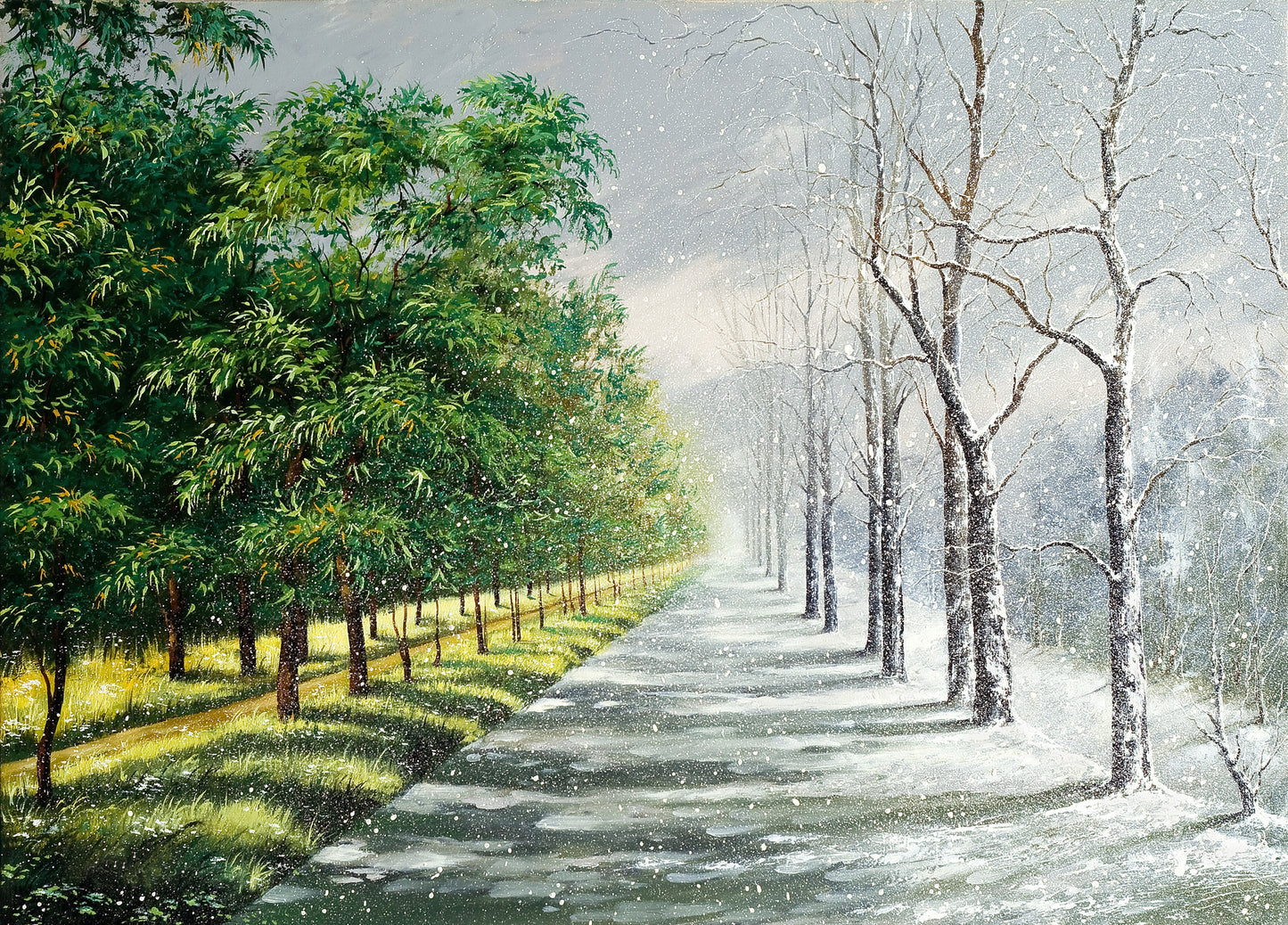 Spring & Winter Forests Painting Home Decor Premium Quality Poster Print Choose Your Sizes