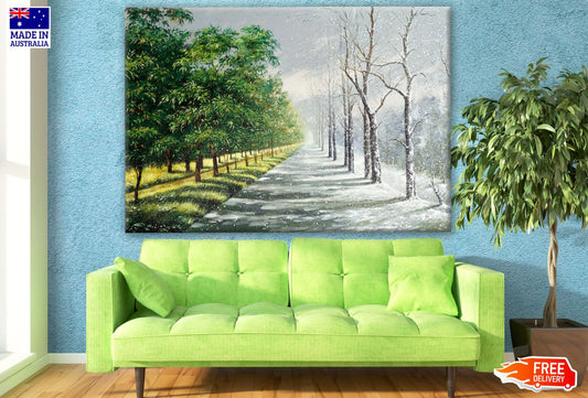 Trees & Snow Watercolor Painting Print 100% Australian Made