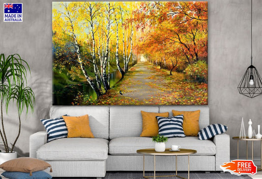 Colorful Autumn Forest Watercolor Painting Print 100% Australian Made