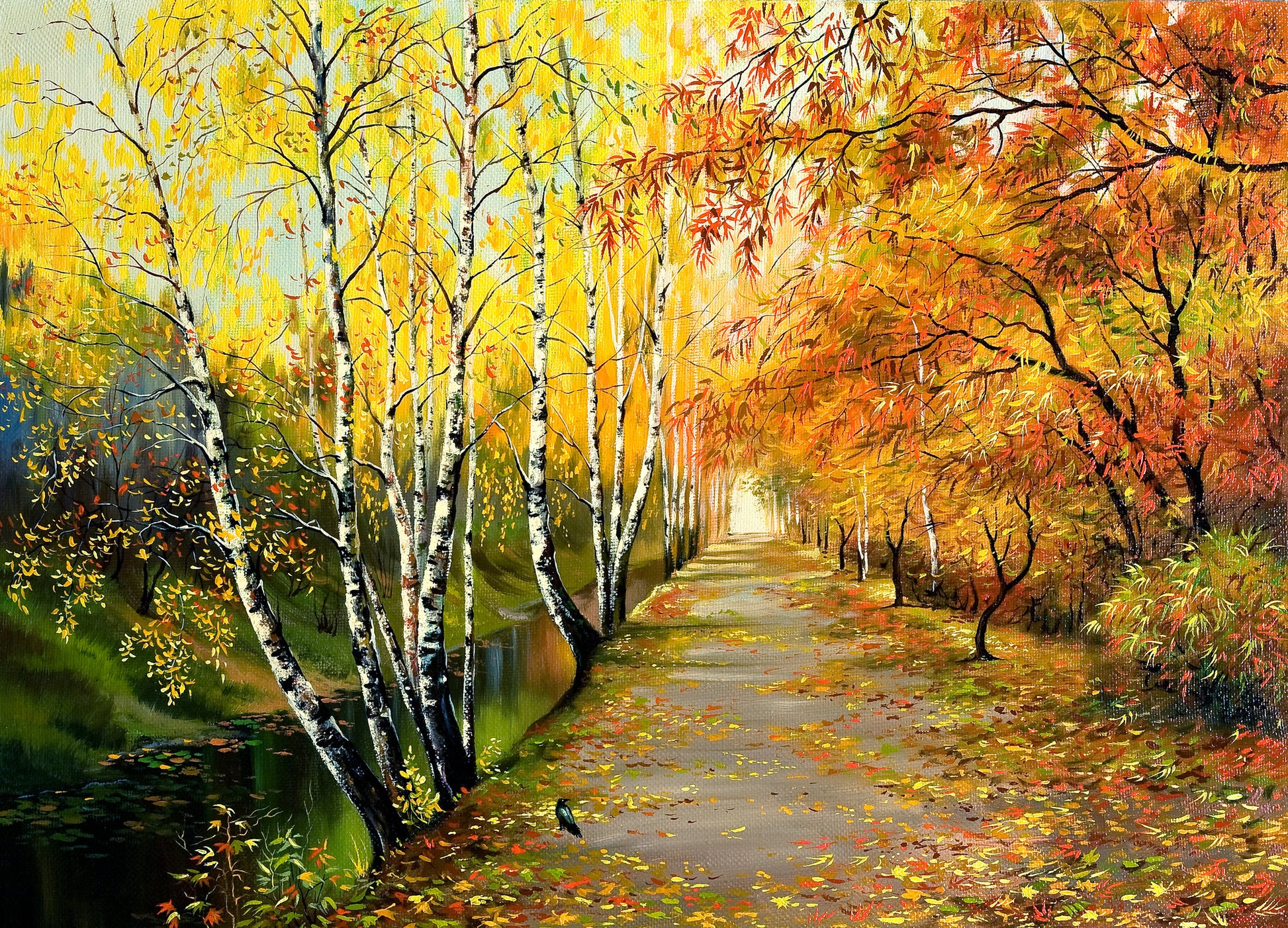 Colorful Autumn Forest Watercolor Painting Print 100% Australian Made