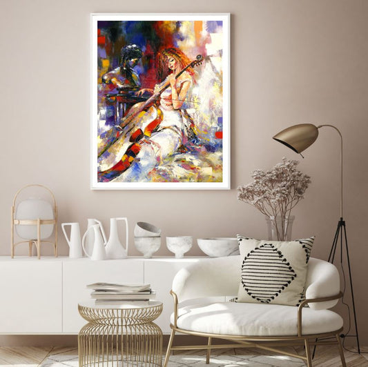 Chellist Abstract Oil Painting Home Decor Premium Quality Poster Print Choose Your Sizes