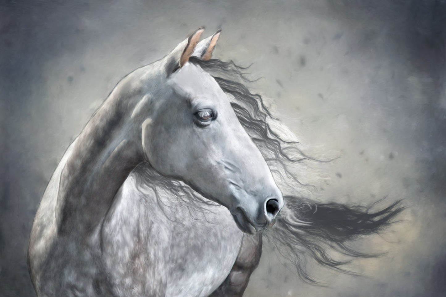 Horse Portrait Oil Painting Home Decor Premium Quality Poster Print Choose Your Sizes
