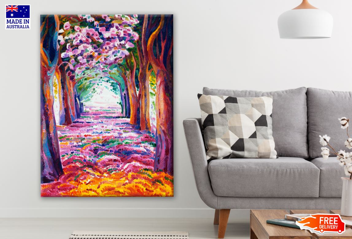 Trees & Flowers Watercolor Painting Print 100% Australian Made