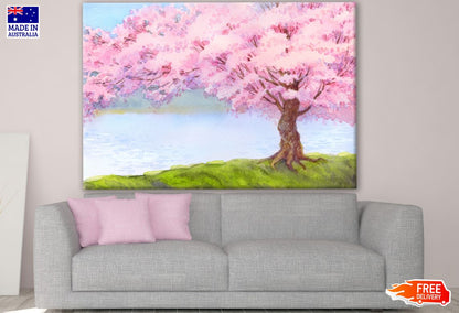 Pink Floral Tree Watercolor Painting Print 100% Australian Made