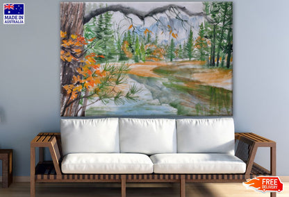 Colorful Forest Watercolor Painting Print 100% Australian Made