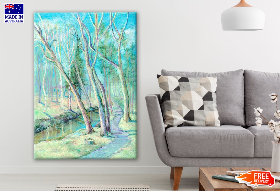 Colorful Forest Watercolor Painting Print 100% Australian Made