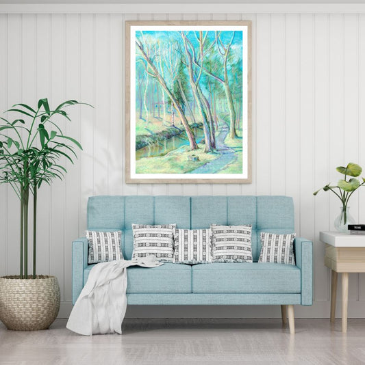 Colorful Forest Watercolor Paint Home Decor Premium Quality Poster Print Choose Your Sizes