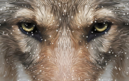 Wolf Face Portrait Design Print 100% Australian Made