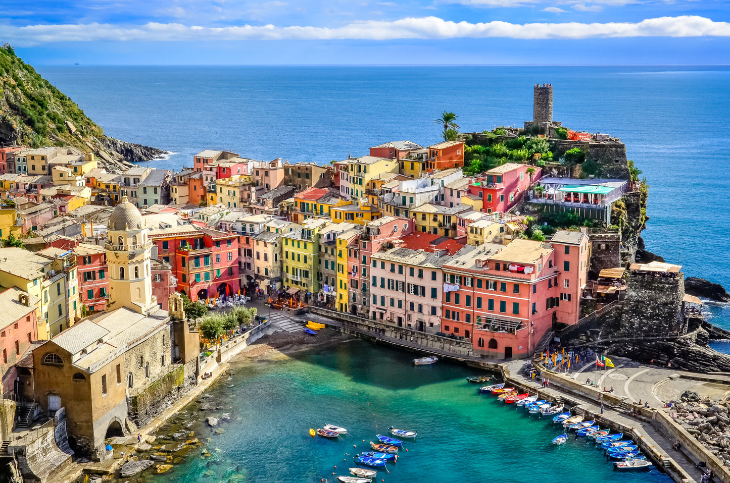 Ocean & Harbor in Colorful Village Vernazza Italy Print 100% Australian Made