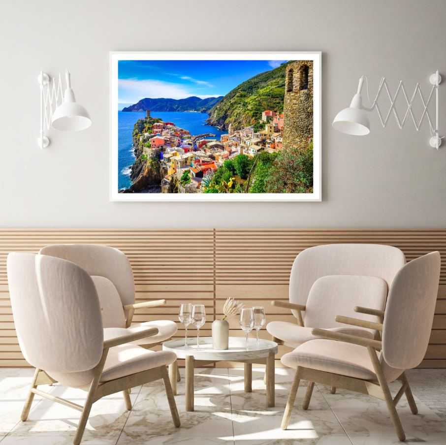 City Near Sea Scenery Photograph Home Decor Premium Quality Poster Print Choose Your Sizes