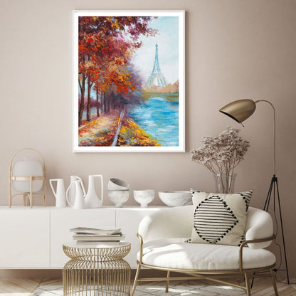 Eiffel Tower & River Waterfall Home Decor Premium Quality Poster Print Choose Your Sizes