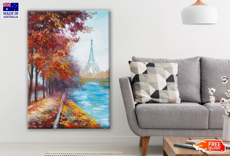Eiffel Tower & River Watercolor Painting Print 100% Australian Made