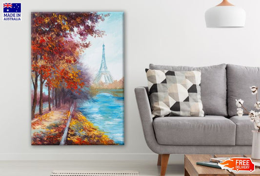Eiffel Tower & River Watercolor Painting Print 100% Australian Made