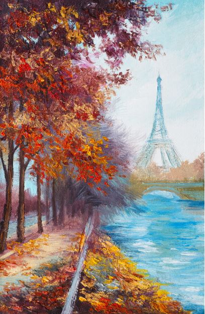 Eiffel Tower & River Watercolor Painting Print 100% Australian Made