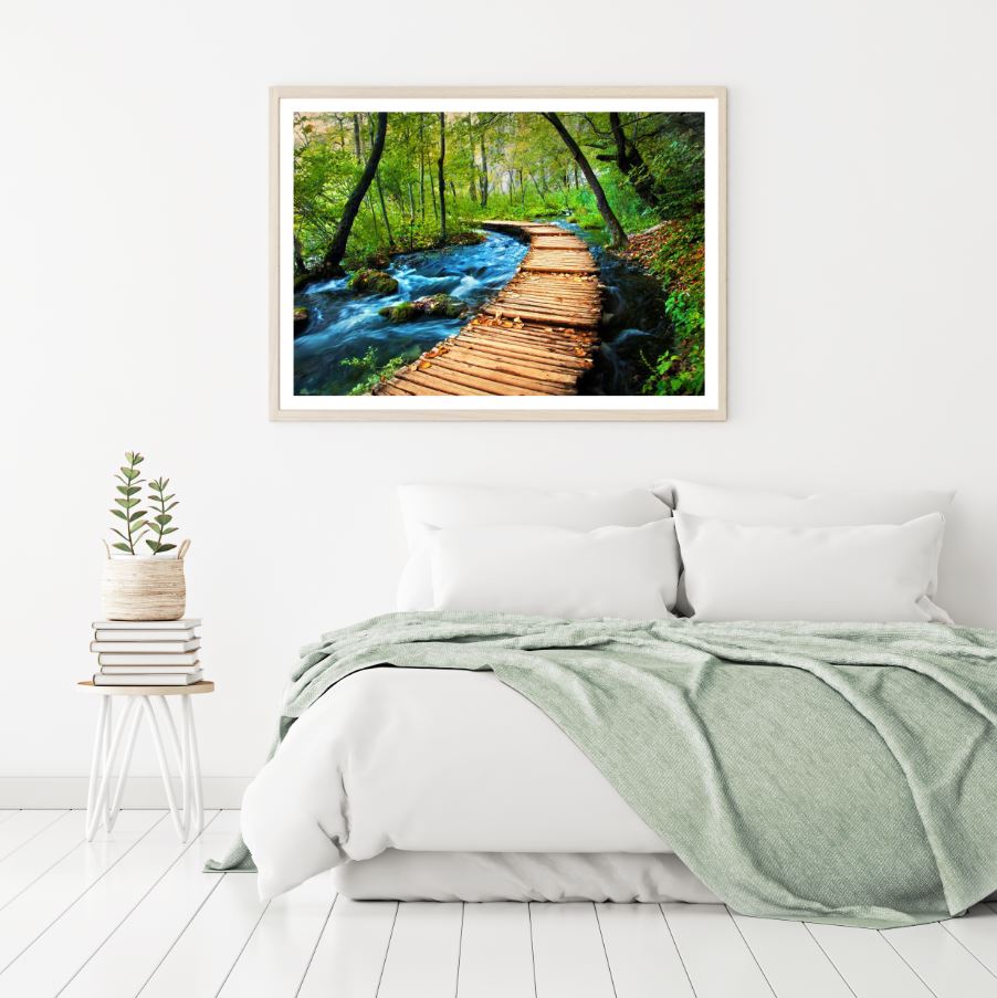 Wooden Pier Over River Photograph Home Decor Premium Quality Poster Print Choose Your Sizes