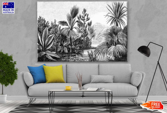 B&W Forest Painting Print 100% Australian Made