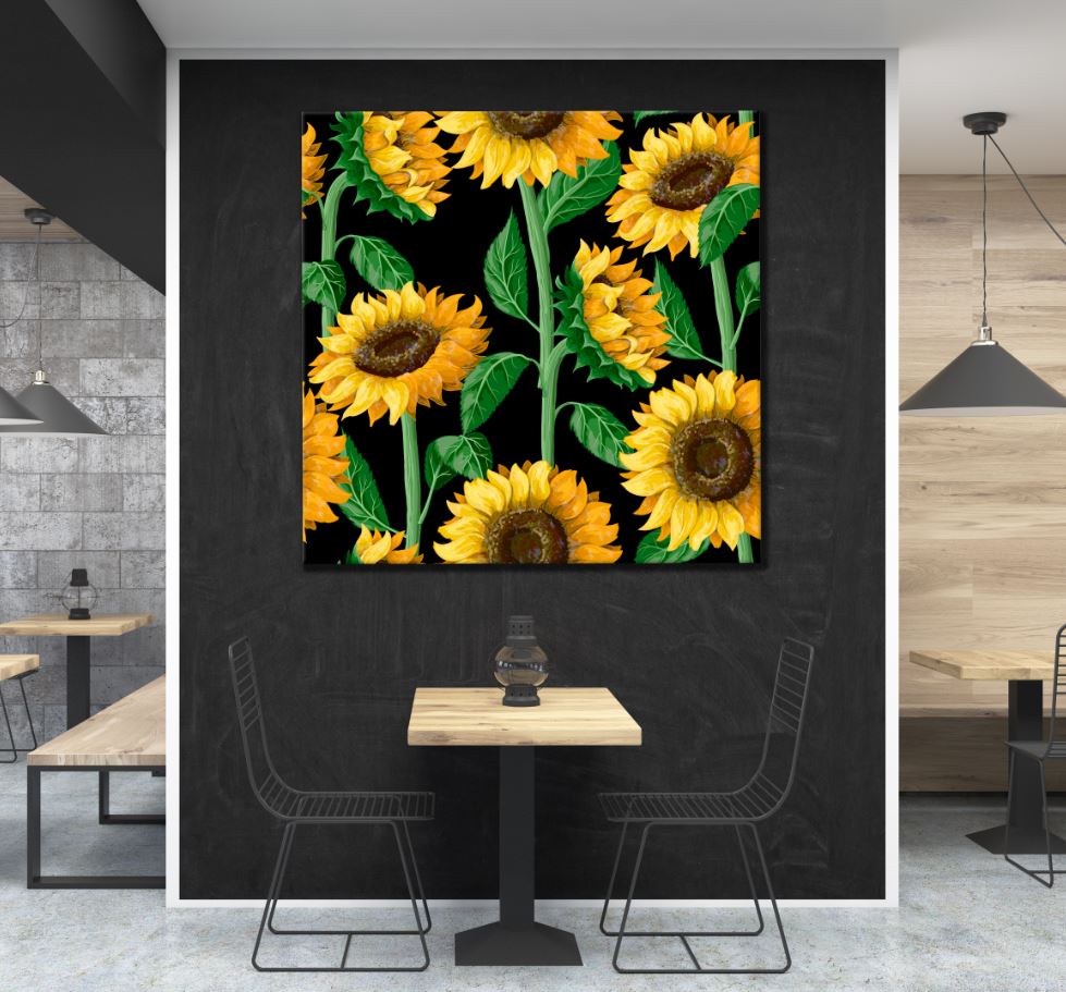 Square Canvas Sunflowers Watercolor Painting High Quality Print 100% Australian Made