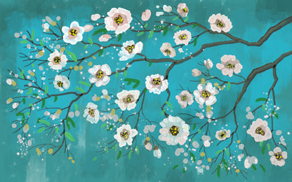 White Flower Tree Watercolor Painting Print 100% Australian Made