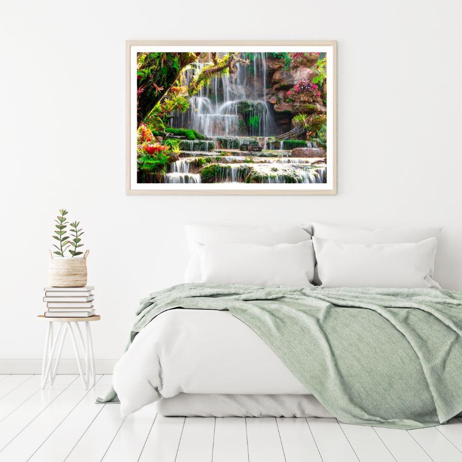 Stunning Waterfall Scenery View Photograph Home Decor Premium Quality Poster Print Choose Your Sizes