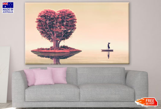 Heart Shaped Tree on Lake Photograph Print 100% Australian Made