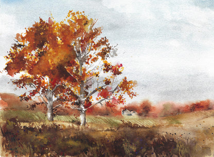 Nature View Watercolor Painting Print 100% Australian Made