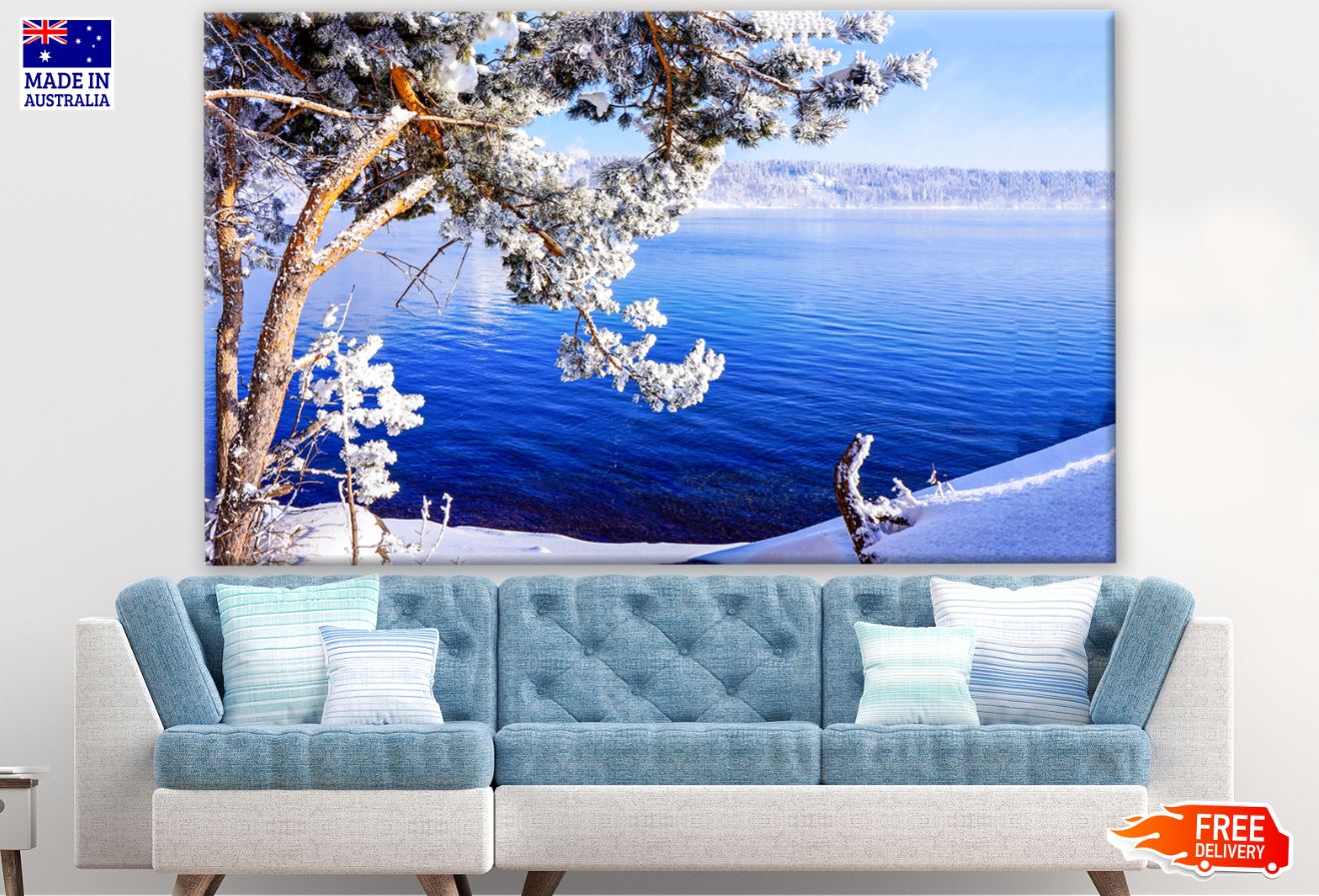 Lake & Forest Winter Scenery Photograph Print 100% Australian Made