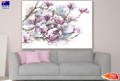 Purple Flowers Watercolor Painting Print 100% Australian Made