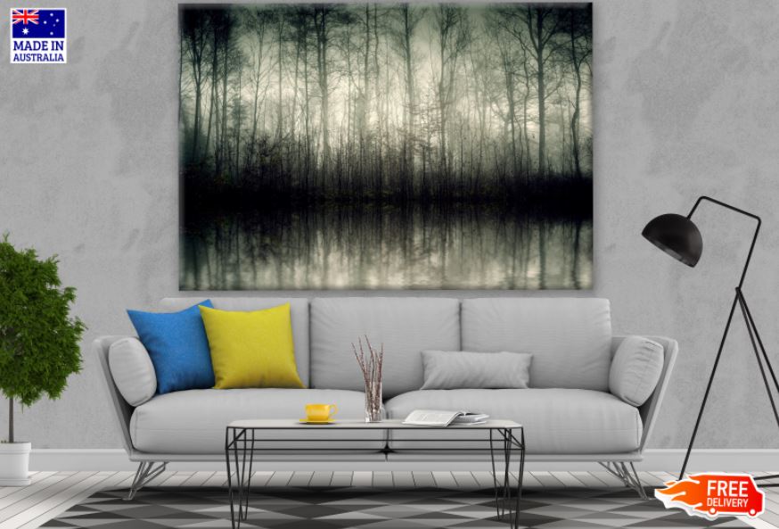 Misty Dark Forest B&W Photograph Print 100% Australian Made