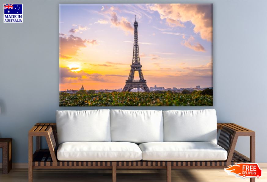 Eiffel Tower in Sunset Scenery Photograph Print 100% Australian Made