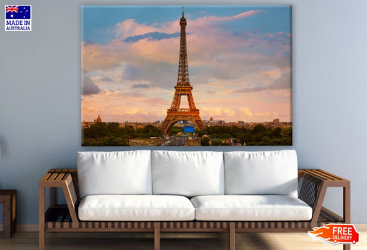 Eiffel Tower in Sunset Scenery Photograph Print 100% Australian Made