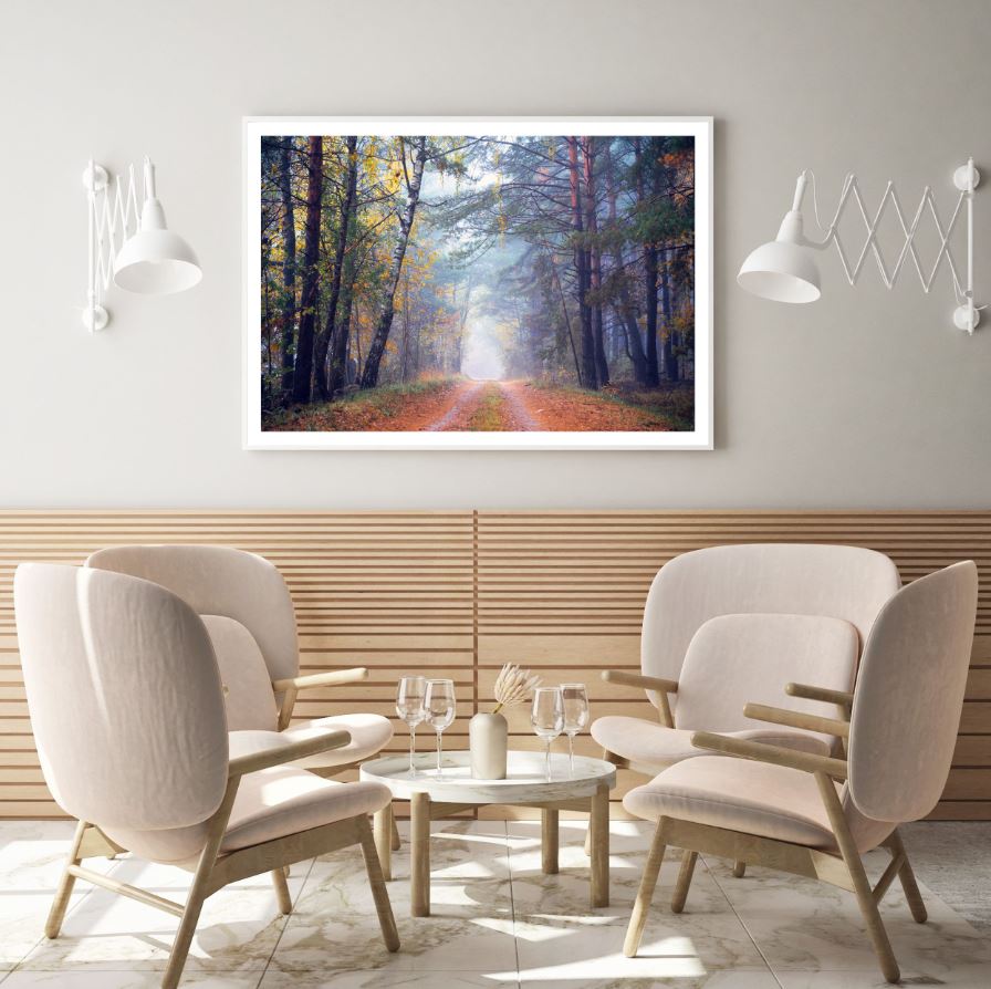 Road in Forest Scenery Photograph Home Decor Premium Quality Poster Print Choose Your Sizes