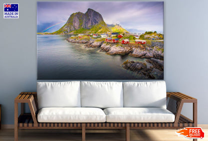 Village & Mountain View Scenery Photograph Print 100% Australian Made
