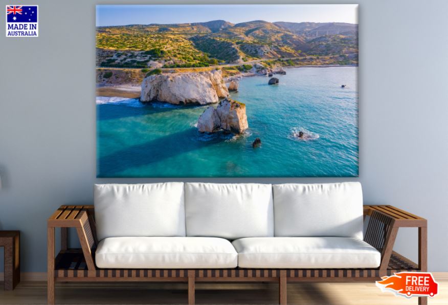 Pathos Rock Aphrodite Sea Scape of Cyprus Photograph Print 100% Australian Made
