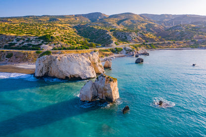 Pathos Rock Aphrodite Sea Scape of Cyprus Photograph Print 100% Australian Made