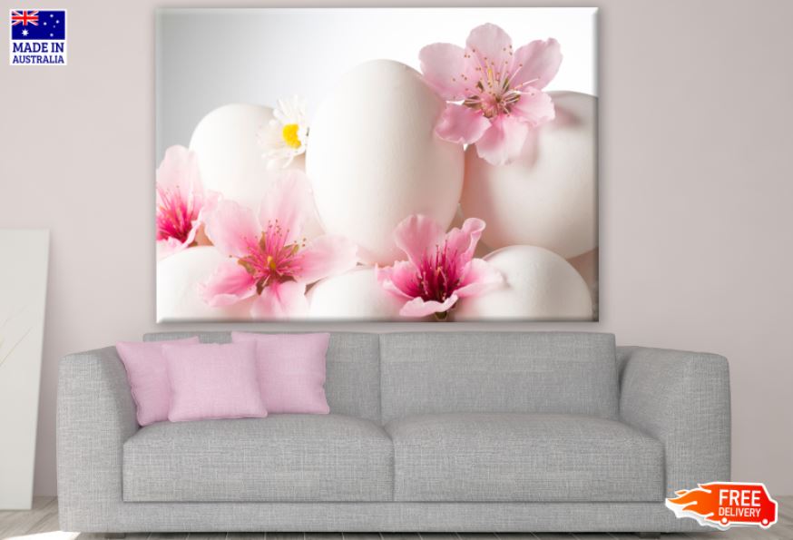 Pink Flowers & Eggs Photograph Print 100% Australian Made