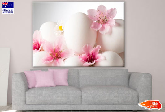 Pink Flowers & Eggs Photograph Print 100% Australian Made