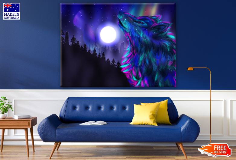 Abstract Wolf Portrait Design Print 100% Australian Made