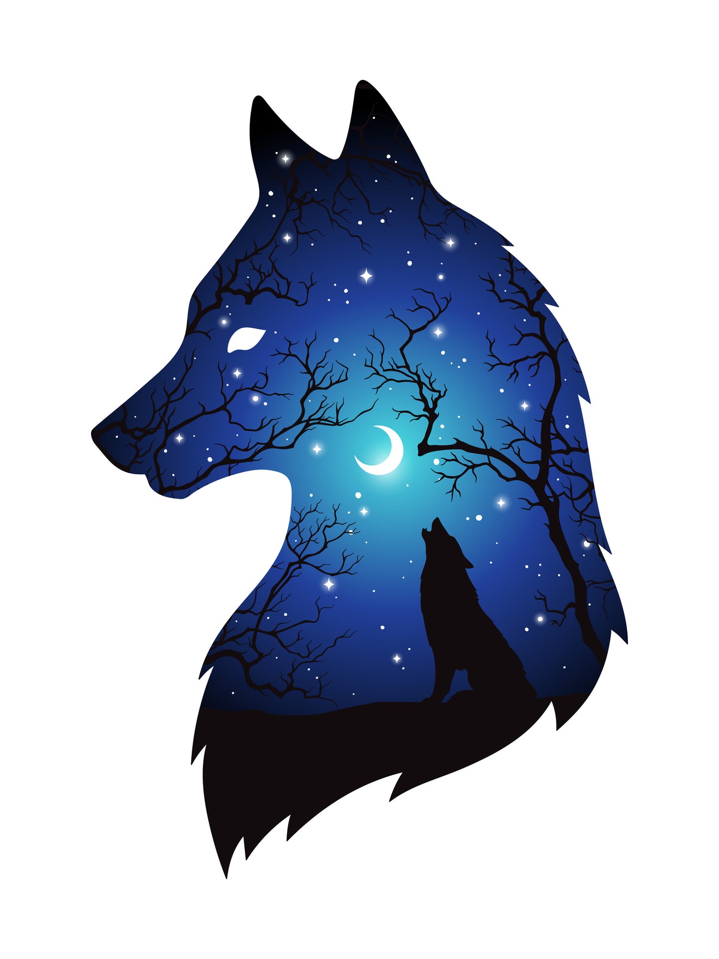 Abstract Wolf Portrait Design Print 100% Australian Made