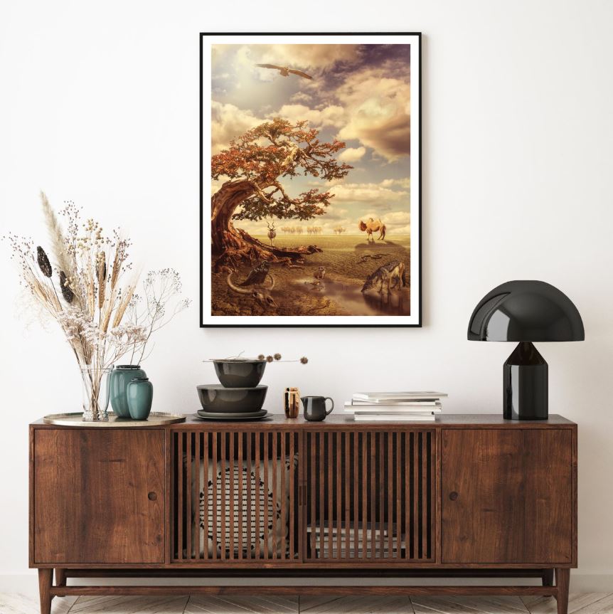 Animals in Dried Forest Design Home Decor Premium Quality Poster Print Choose Your Sizes